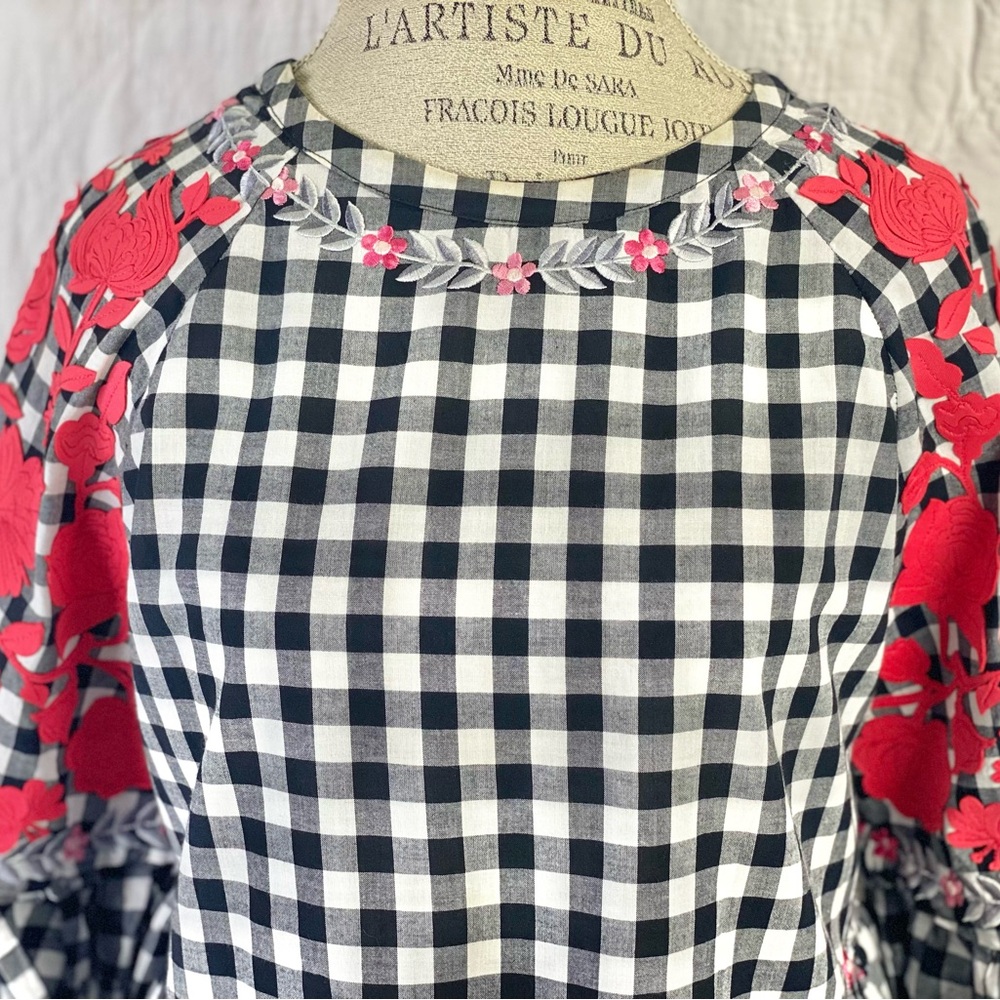 Anthropologie Pankaj & Nidhi Blouse Floral Embroidered - Picture 5 of 11